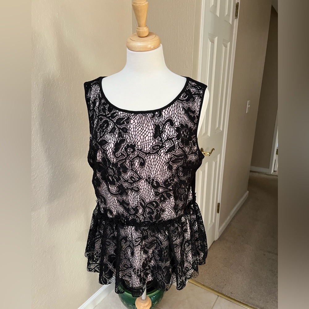 Anthropologie Deletta Black Lace size L